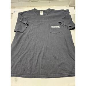 Vintage Black Toshiba Pocketed Tshirt Size Xl